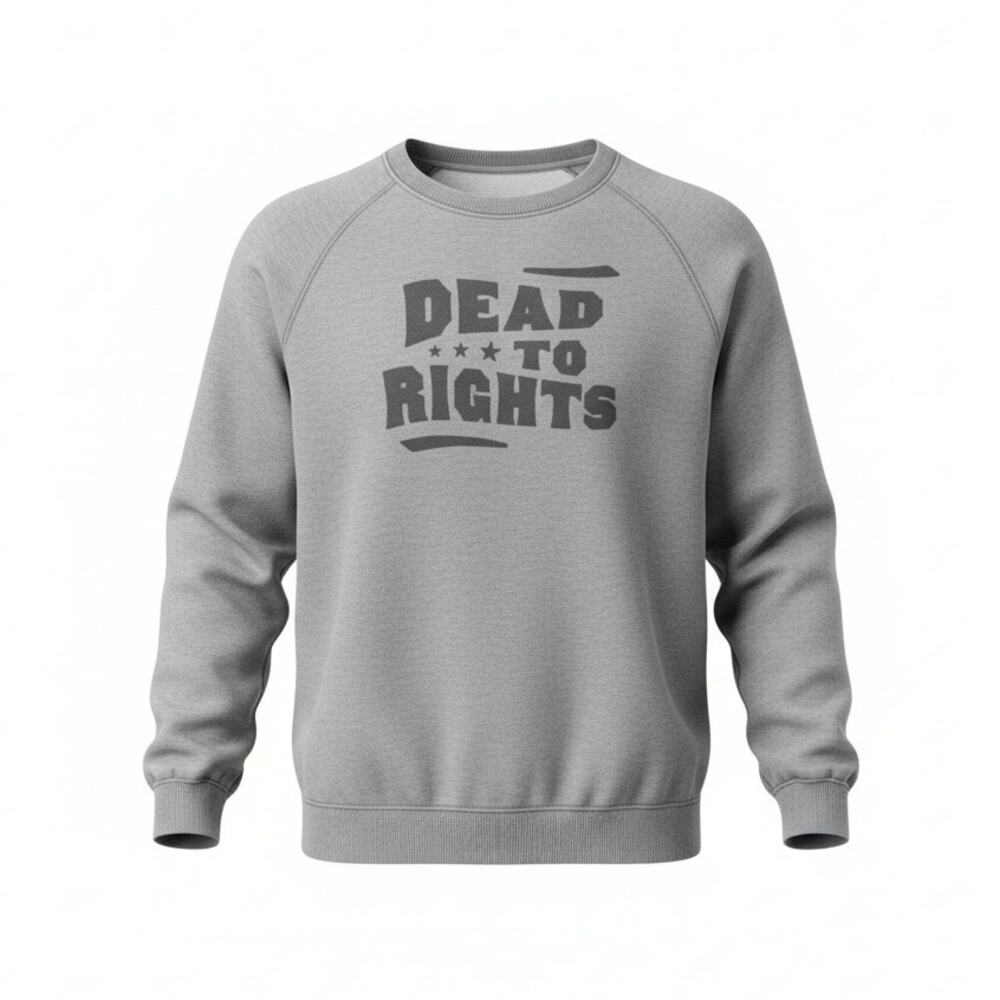 Jiberish "Dead To Rights" Grey Crewneck Sweatshirt Size Medium